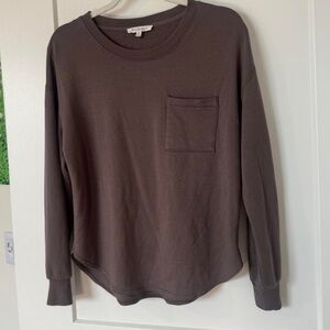 Brown Long Sleeve Shirt with Pocket